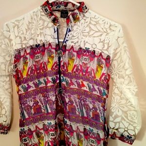 Beautiful white and purple kurti style dress